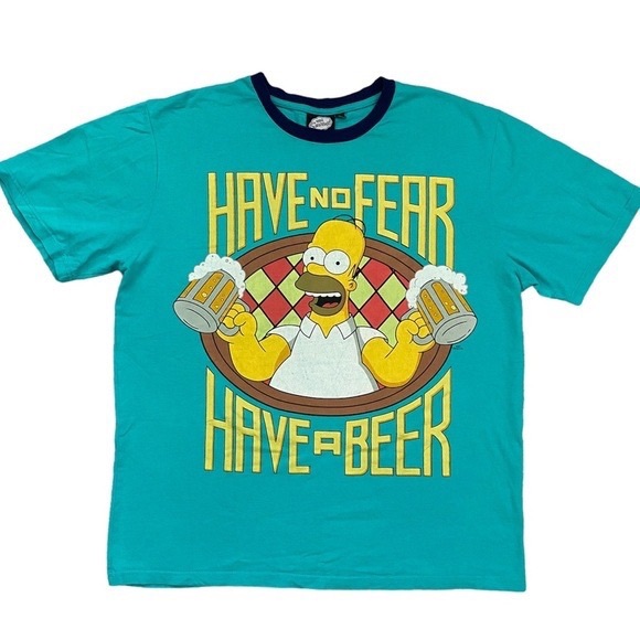 THE SIMPSONS inch Have no fear, have a beer inch Green Graphic T Shirt in 52/54 - Picture 12 of 16